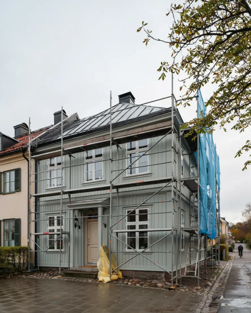 uthyrning och montering av fasadst llning f r renovering i linero lund
